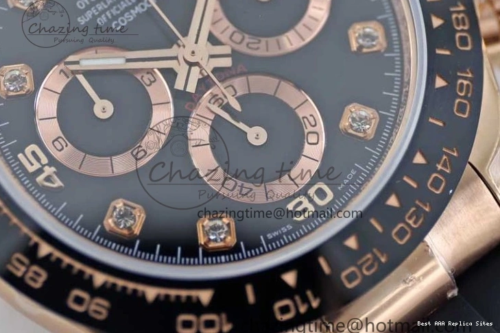 Good Copy Rolex Watches Strap TWF 904L 2416 Diamonds RG on 116515 A  Steel Best HighQuality RG Black Dial Daytona Edition Oysterflex 1:1 0114